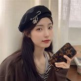 Retro Metal Pin Casual Beret